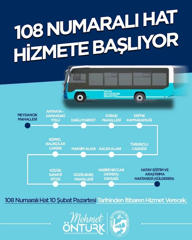 108 NUMARALI HAT HİZMETE BAŞLIYOR