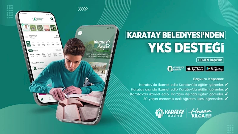 YKS’YE GİRECEK ÖĞRENCİLERİN BAŞVURU ÜCRETLERİ KARATAY BELEDİYESİ’NDEN