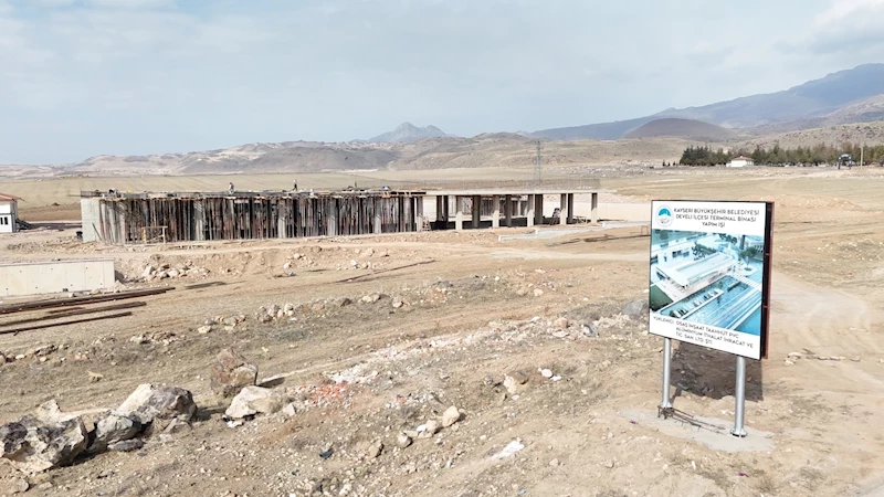 Develi’nin Giriş Kapısı Olacak Yeni Otobüs Terminali İnşaatı Hızla Yükseliyor