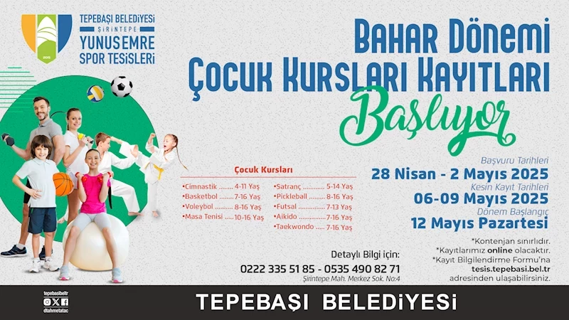 ÇOCUKLARA YÖNELİK KURSLAR İÇİN KAYITLAR BAŞLADI