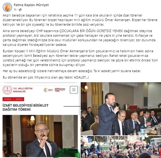 HÜRRİYET, İL MİLLİ EĞİTİM MÜDÜRÜ ÖMER AKMANŞEN’E SESLENDİ