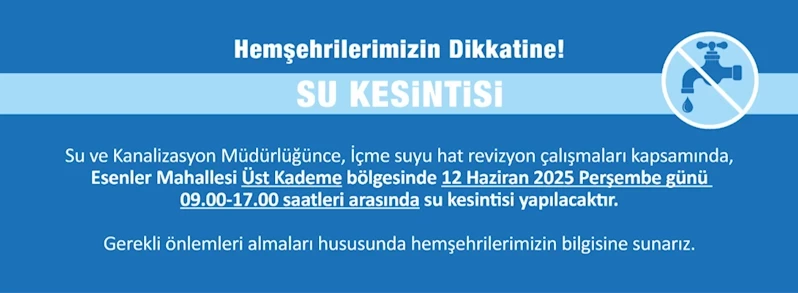 Su Kesintisi Duyurusu