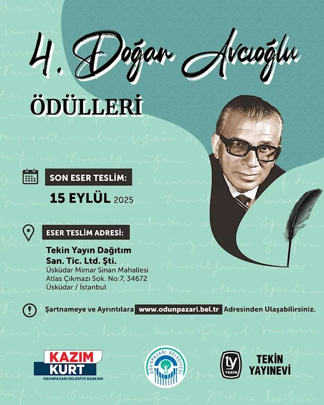 ODUNPAZARI BELEDİYESİ DOĞAN AVCIOĞLU ÖDÜLLERİ’NİN DÖRDÜNCÜSÜNÜ DÜZENLİYOR