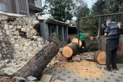 Muğla Milas'ta şiddetli fırtına sonrası anında müdahale